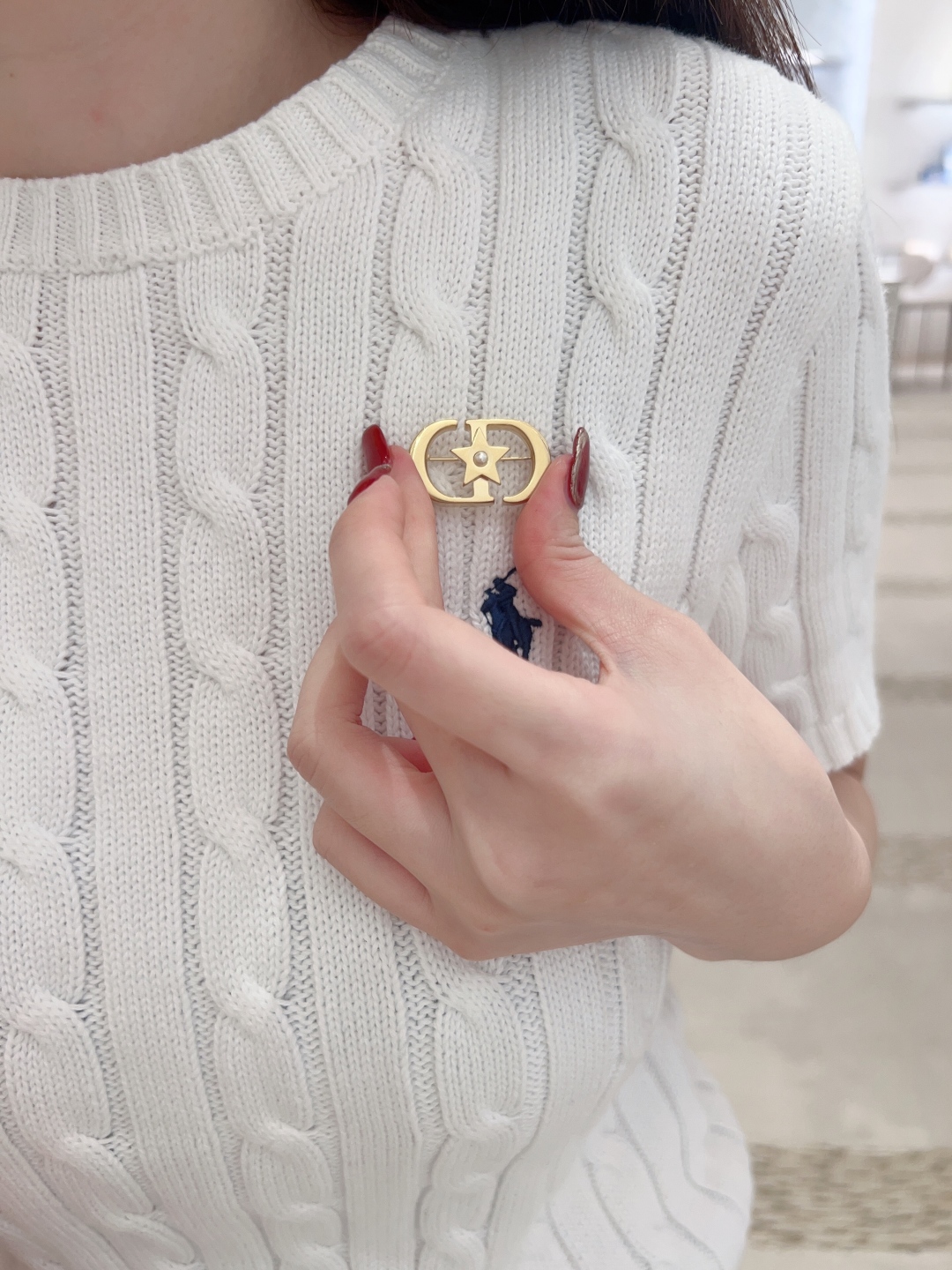 Dior star cd brooch