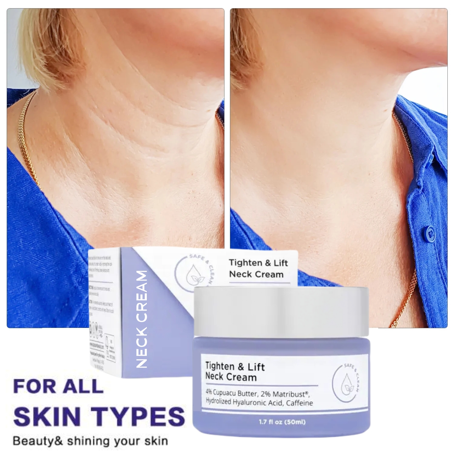 👍Last Day Promotion 50% OFF💥Tighten & Lift Firming Neck Cream for Crepey Skin