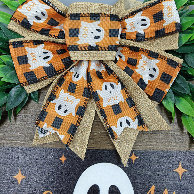 🎃👻Spooky White Ghost Pumpkin Boo Y'all Door Hanging Sign - 15.74 inches/40 cm