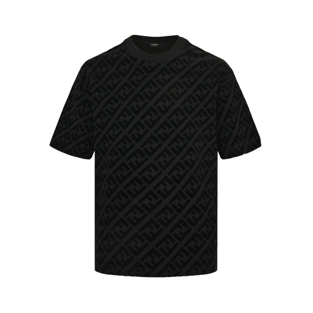 Fendi 24ss FF full print flocked short sleeves