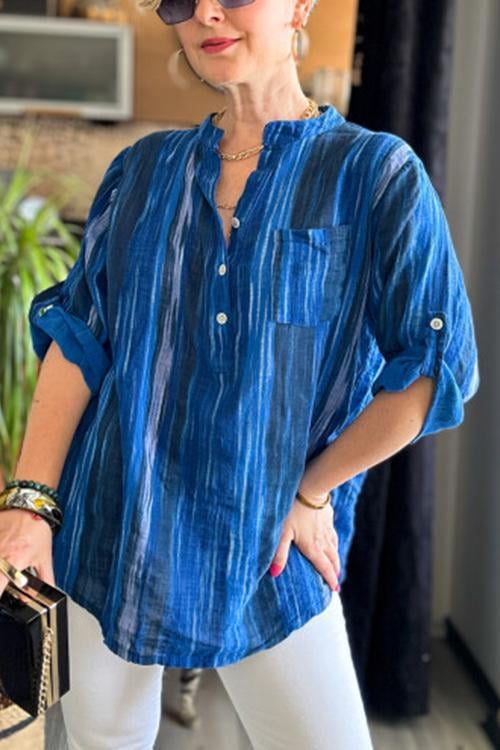 BUY 2 FREE SHIPPING-Women Irregular Striped Shirt