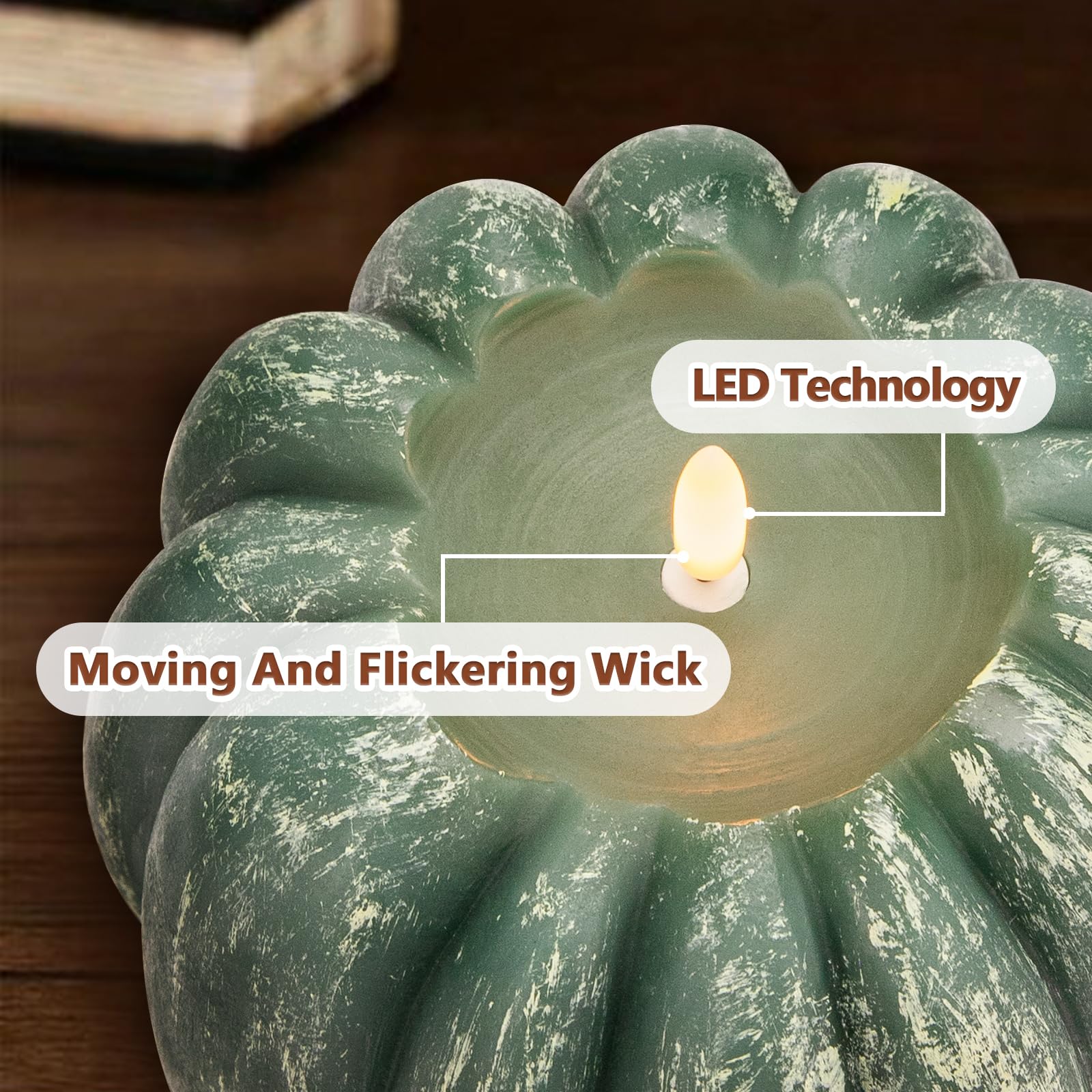 🍂Autumn Party Decorations Indoor - 🎃 Pumpkin LED Flameless Wax Candle 🕯️🍁