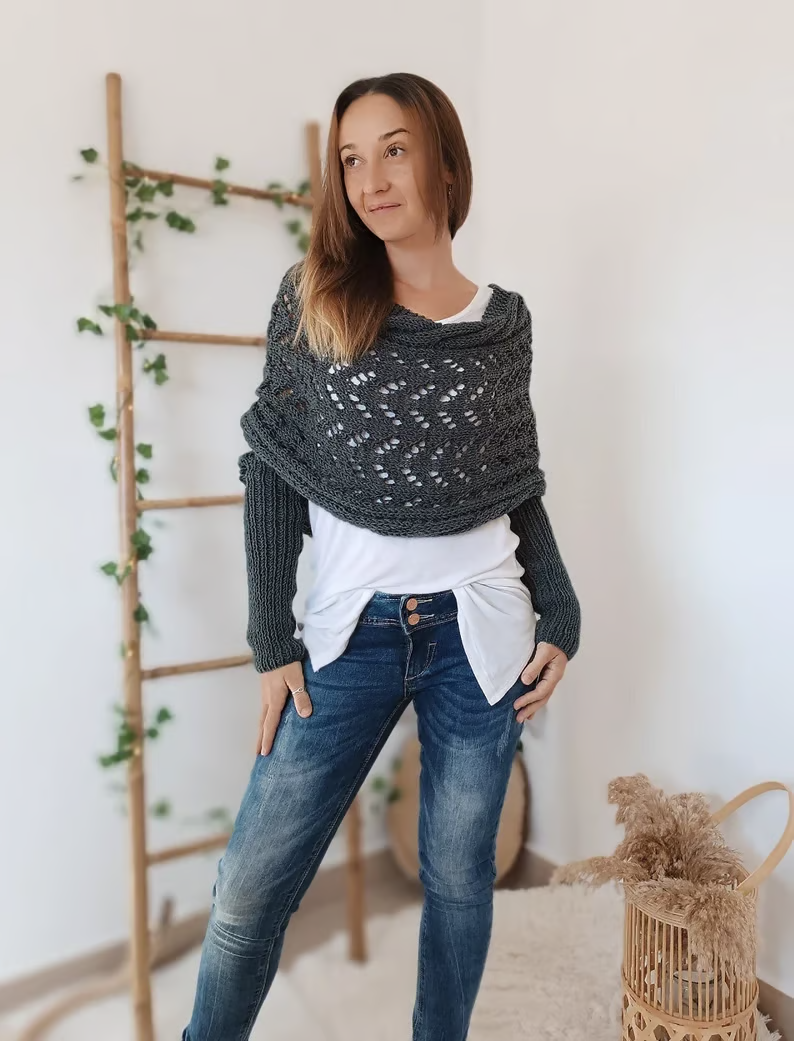 🔥Hot Save 49% OFF🔥Knitted Cable Wrap, Shrugs For Women, Knitted Wrap