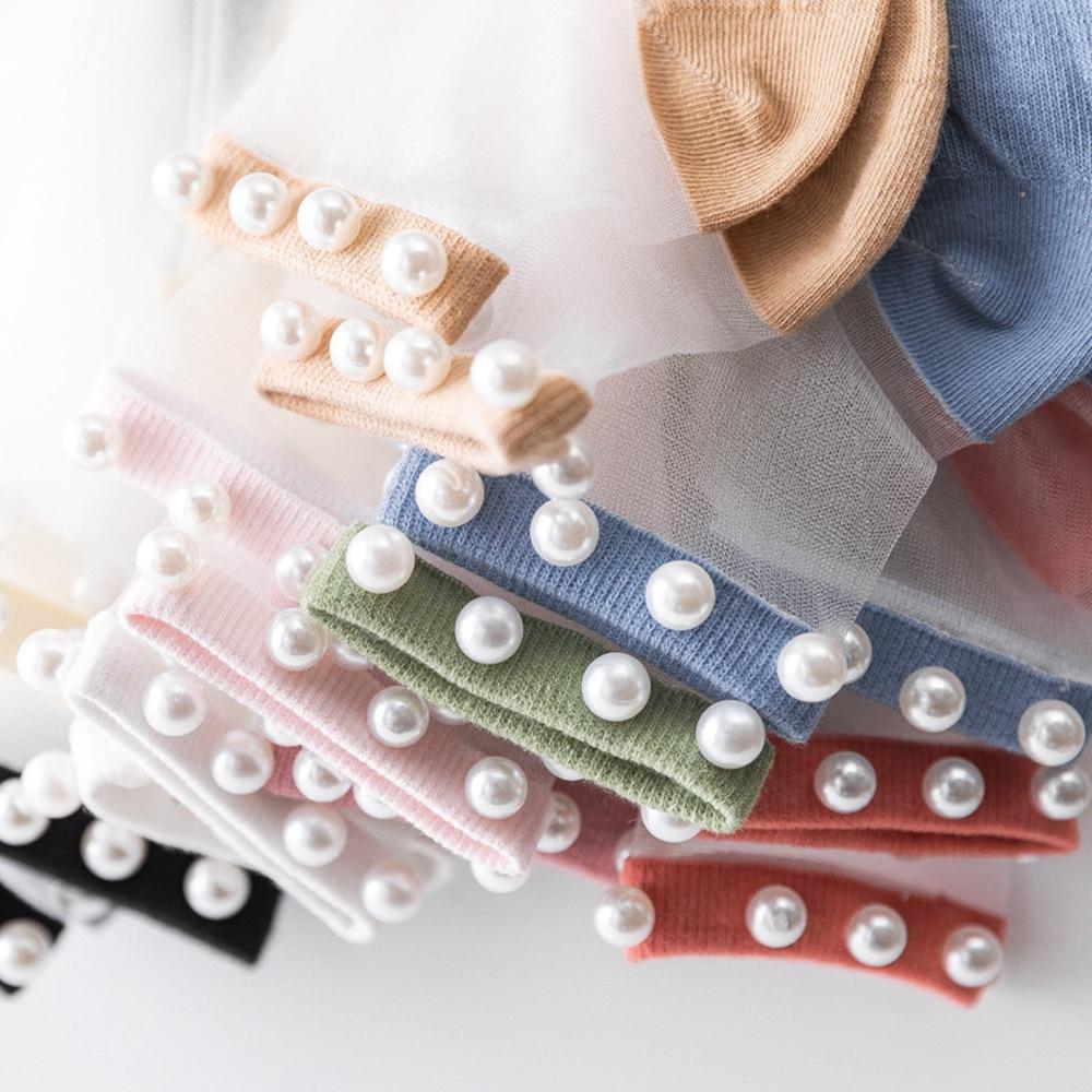 ( Last Day Promotions-50% OFF) Pearl Transparent Socks-Free Size Fit ALL Ldies and Girls