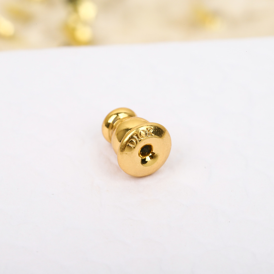 Dior star horizontal bead cd earrings