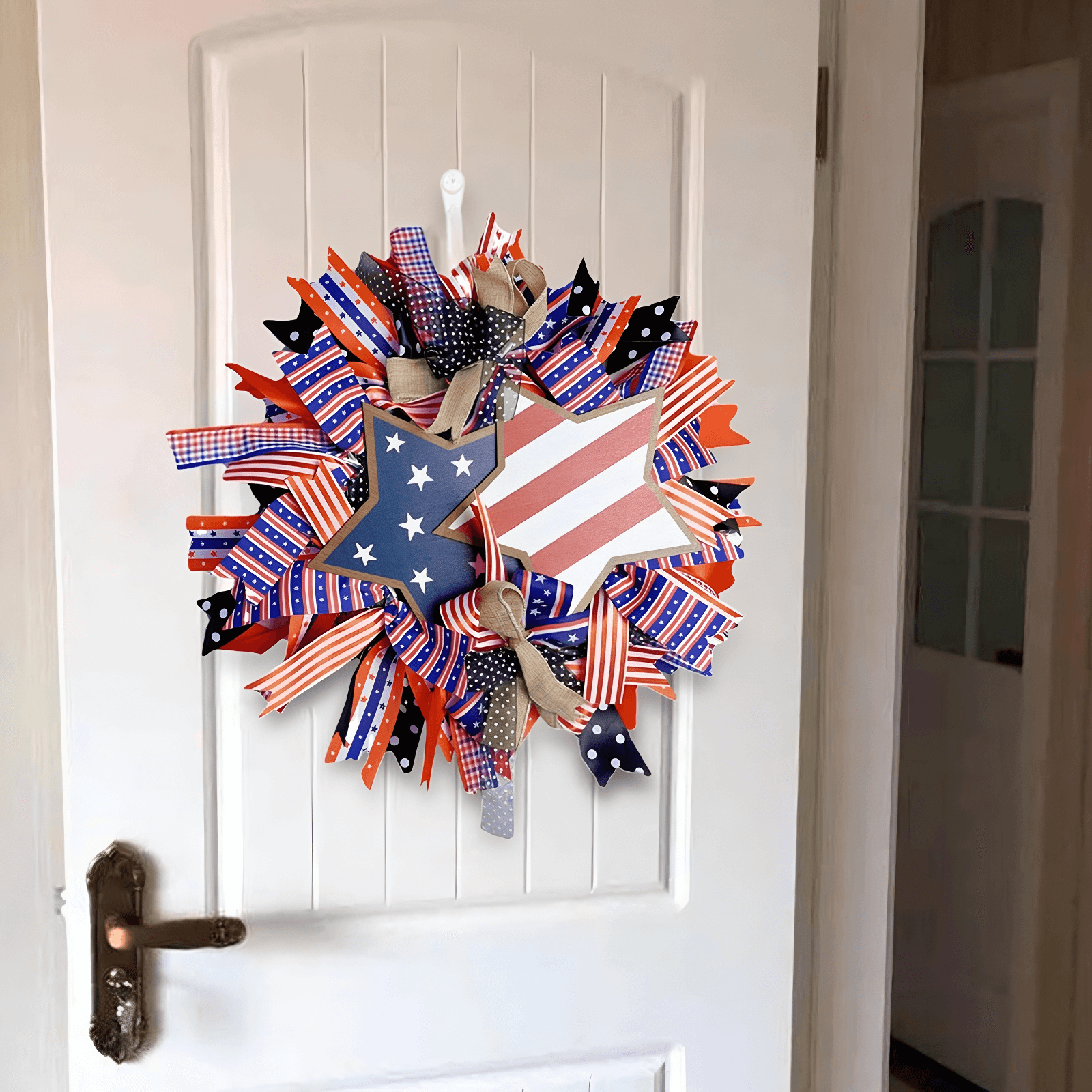 🔥[SAVE 50% OFF]--20 Inch/50cm Handmade American Patriotic Star Wreath -BUY 2 FREE SHIPPING
