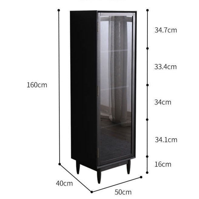 PAIGE SWEDEN Glass Display Solid Wood Living Room Cabinet Modern Minimalist