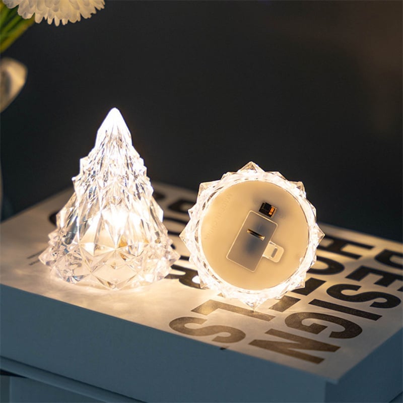 49% OFF—Night Light Crystal Mini Christmas Tree Light Flameless LED-(BUY 4 FREE SHIPPING)