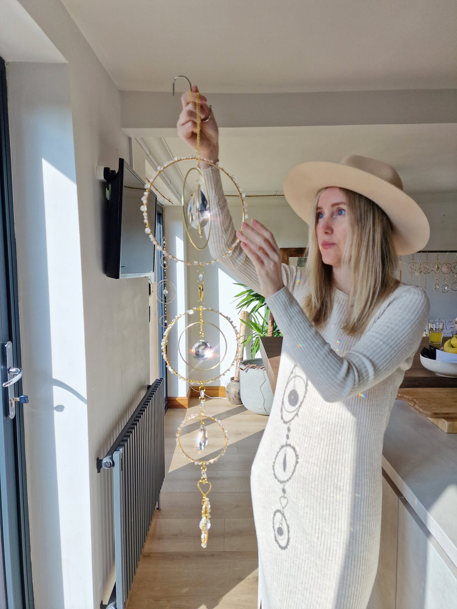 large crystal suncatcher DIY kit with wire wrapping Persephone