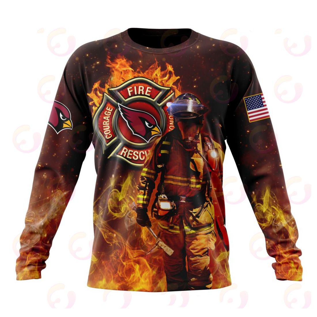 ARIZONA CARDINALS HONOR FIREFIGHTERS – FIRST RESPONDERS 3D HOODIE
