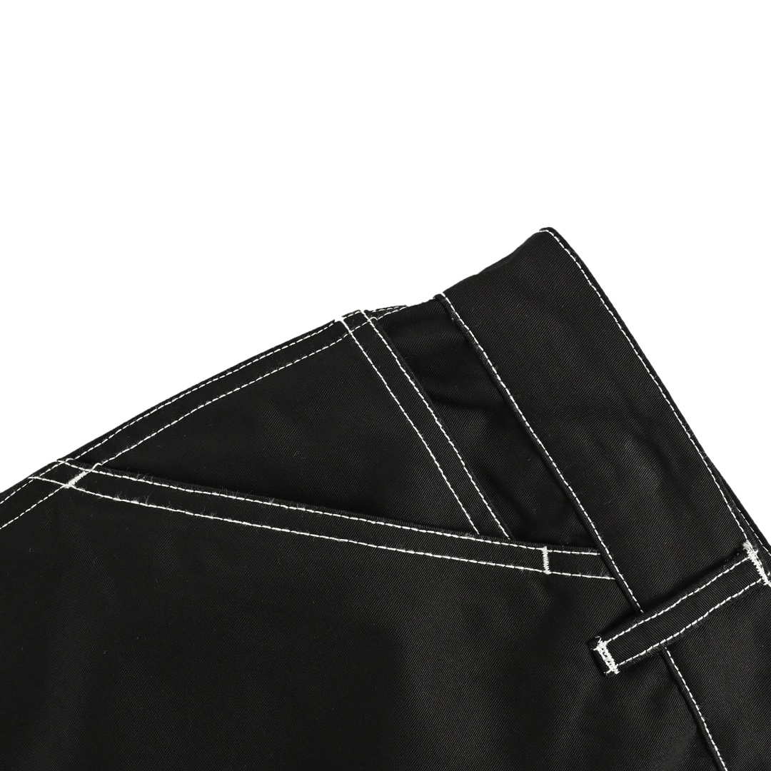Prada contrast stitching stretch wide-leg trousers