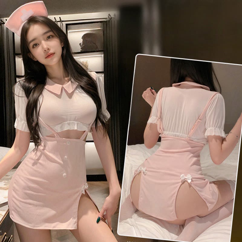 Cosplay Nurse See-through Cross Lingerie Set