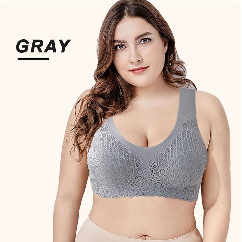 Buy 2 Free Shipping--Wireless Push Up Comfort Shock-proof Latex Pad Lace Bra