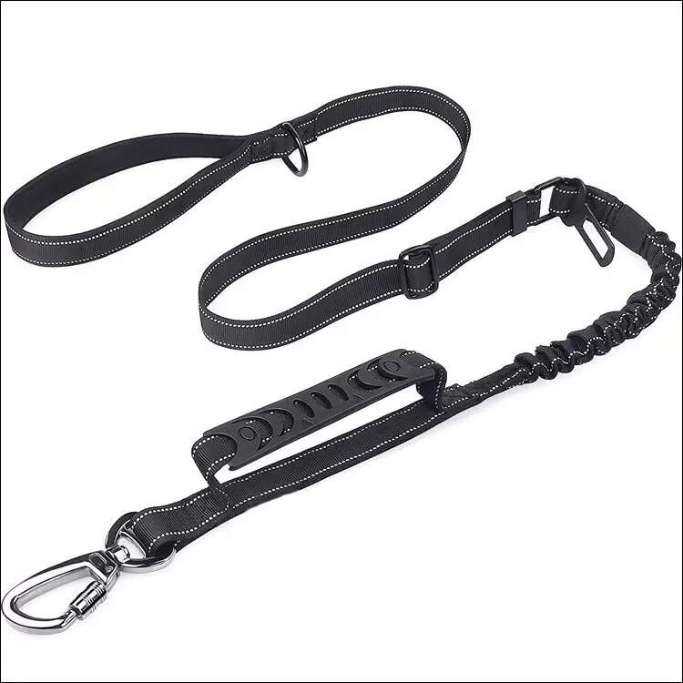 Bungee Dog Leash – Shock Absorbing, Reflective & Heavy Duty with Traffic Handle & Padded Grip Dog Leash
