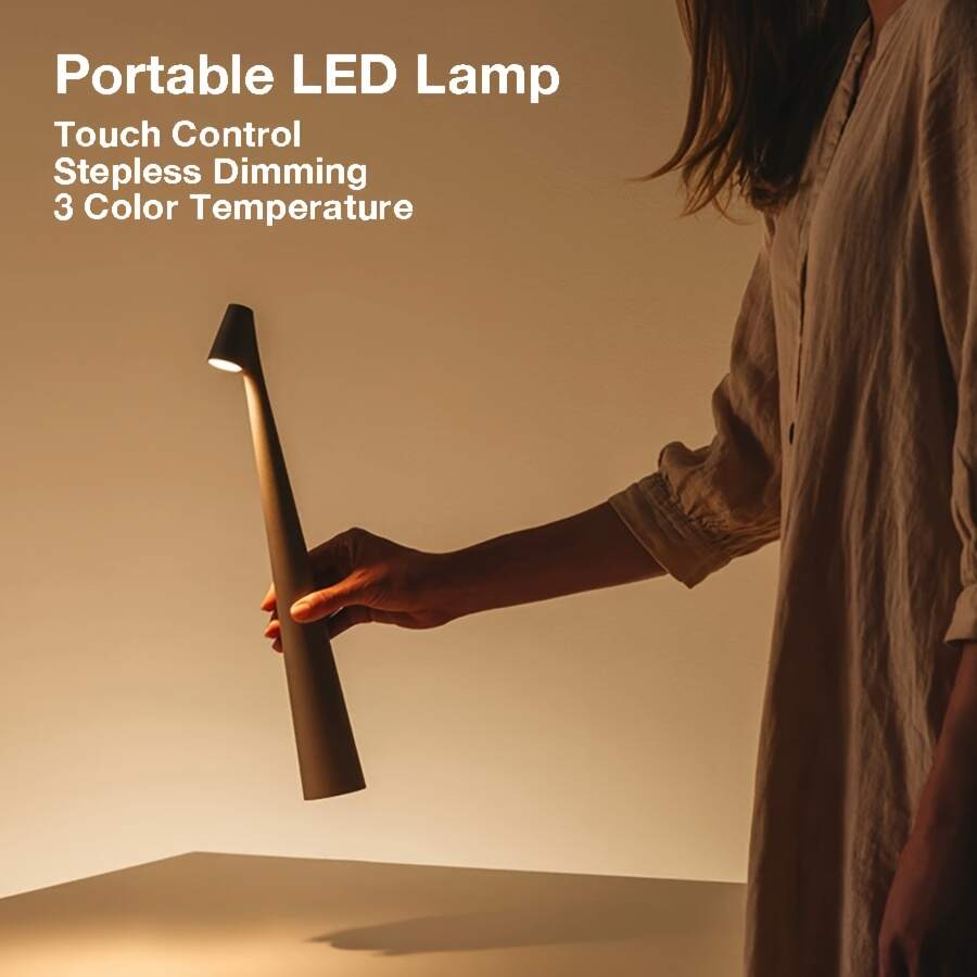 [Portable LED Lamp] Rechargeable Modern LED Table Lamp | Portable Touch Control for Home Decoratio