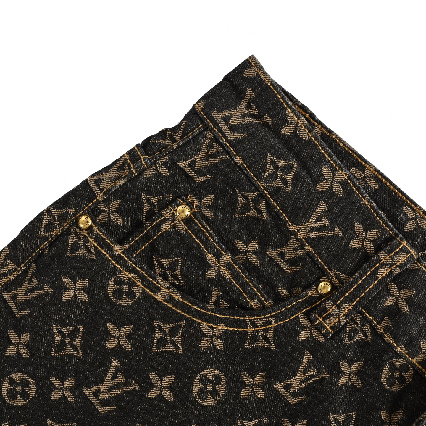 Louis Vuitton 25ss monogram print brown jeans