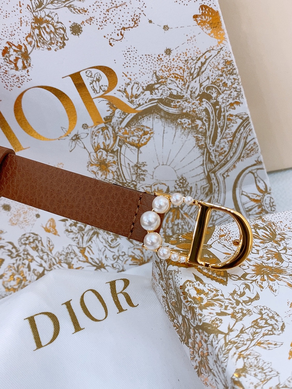 Dior Saddle Belt Cowhide Leather Belt 2.0CM Width