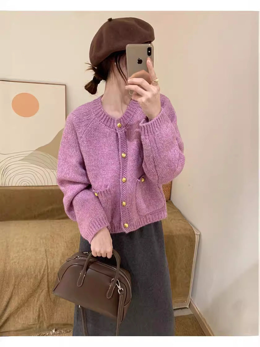 Loose Cropped Sweater Coat – Western Style with a Youthful Look