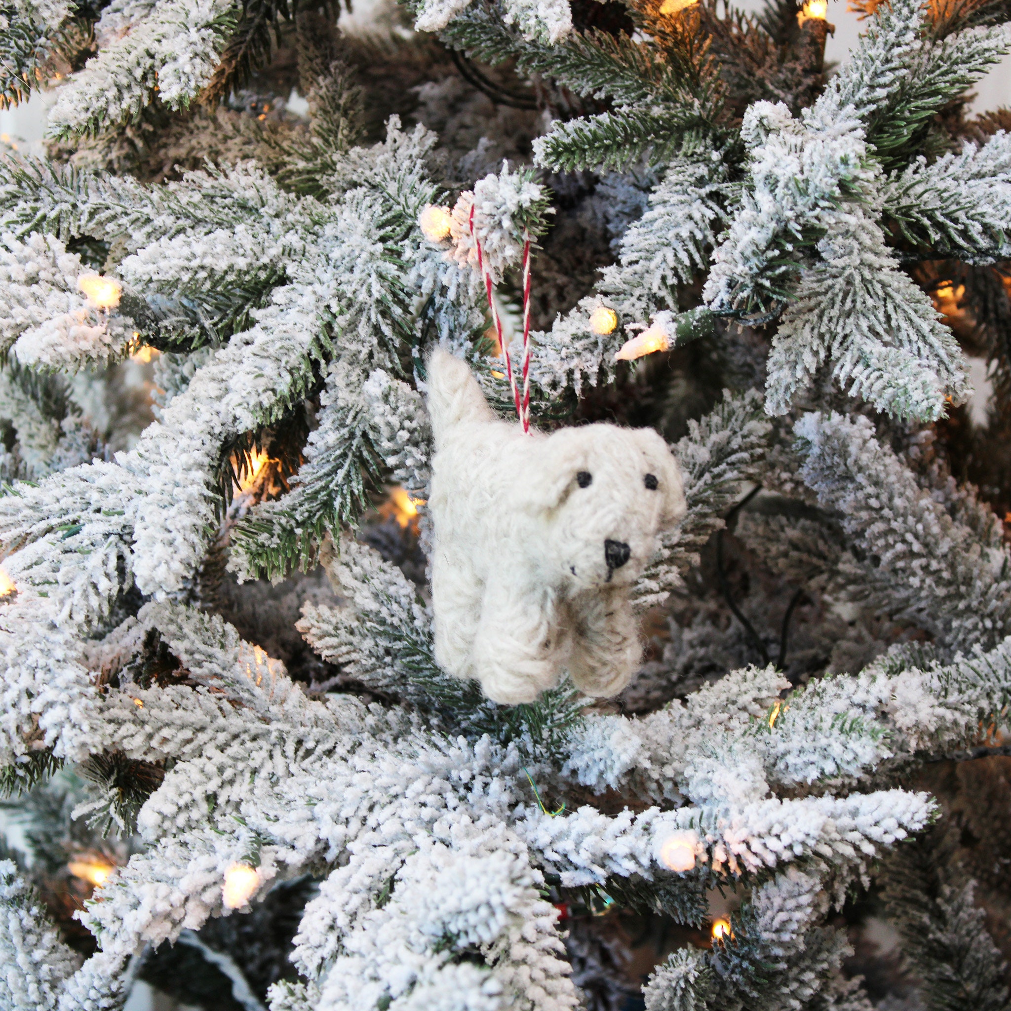 🐕Curly Doodle Dog Felted Wool Ornament
