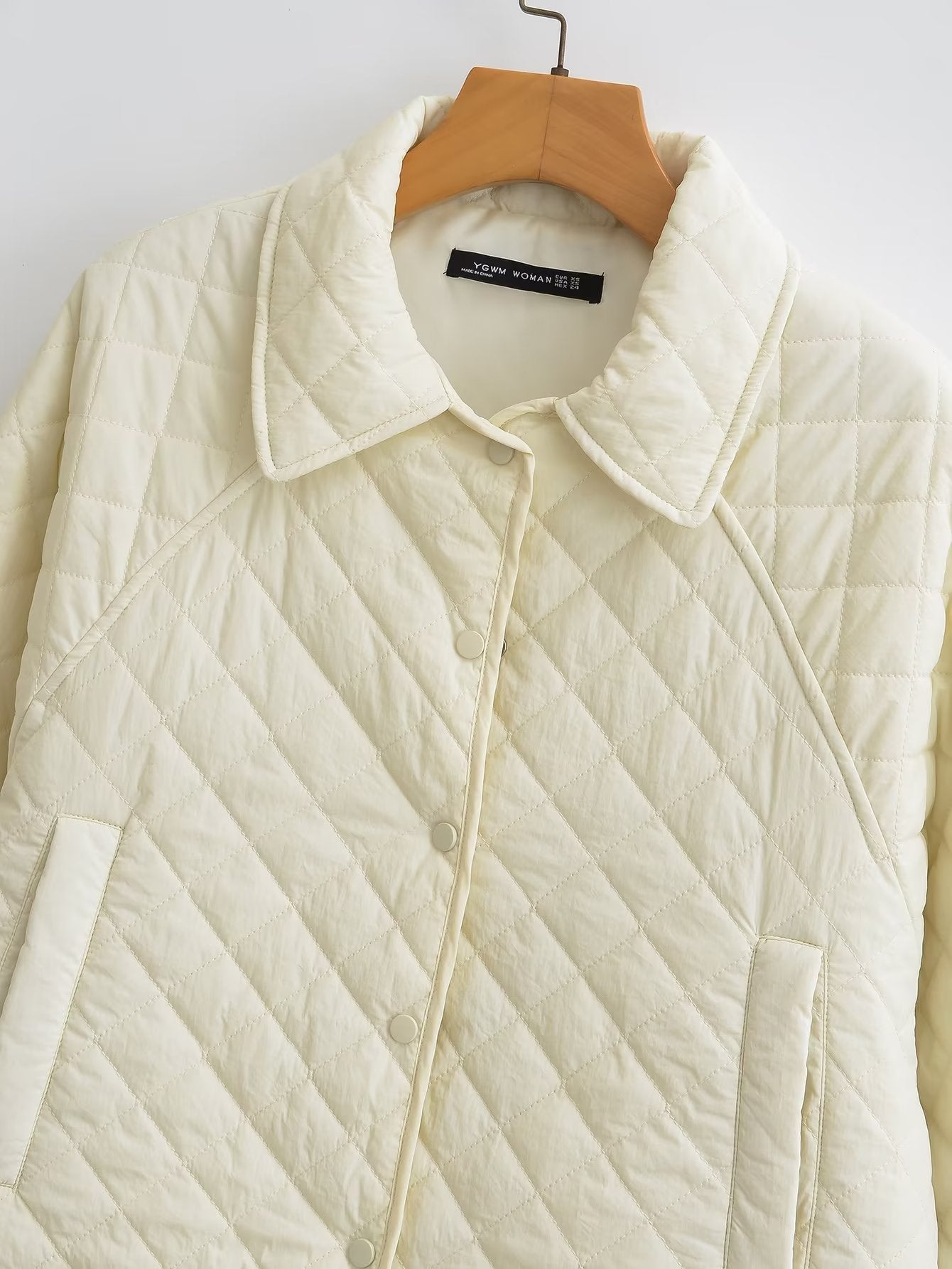 Fall Women Clothing Collared Single Breasted Pocket Long Sleeve Shirt Cotton Coat Jacket