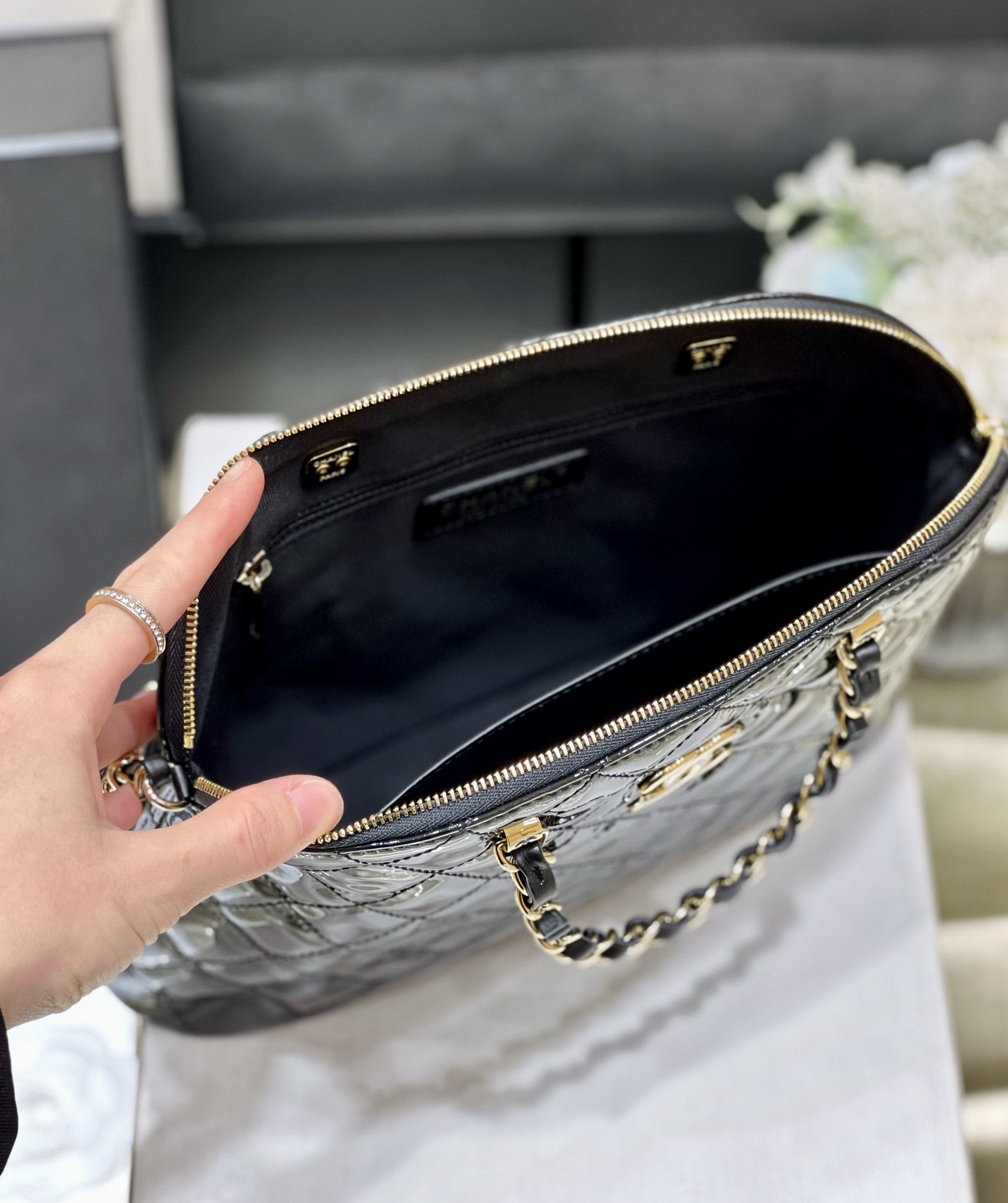 Chanel 23S Spring/Summer Collection Patent Leather Shell Bag AP3969