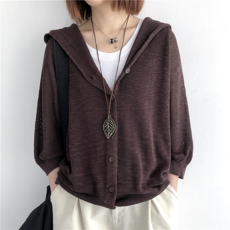 Solid Color Fashion Knitted Coat for Women