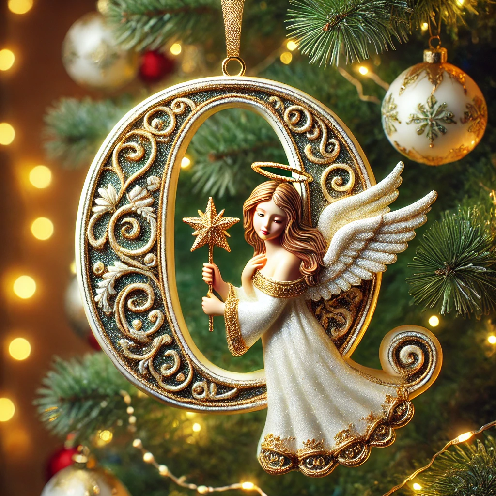 Angel Initial Christmas Ornaments