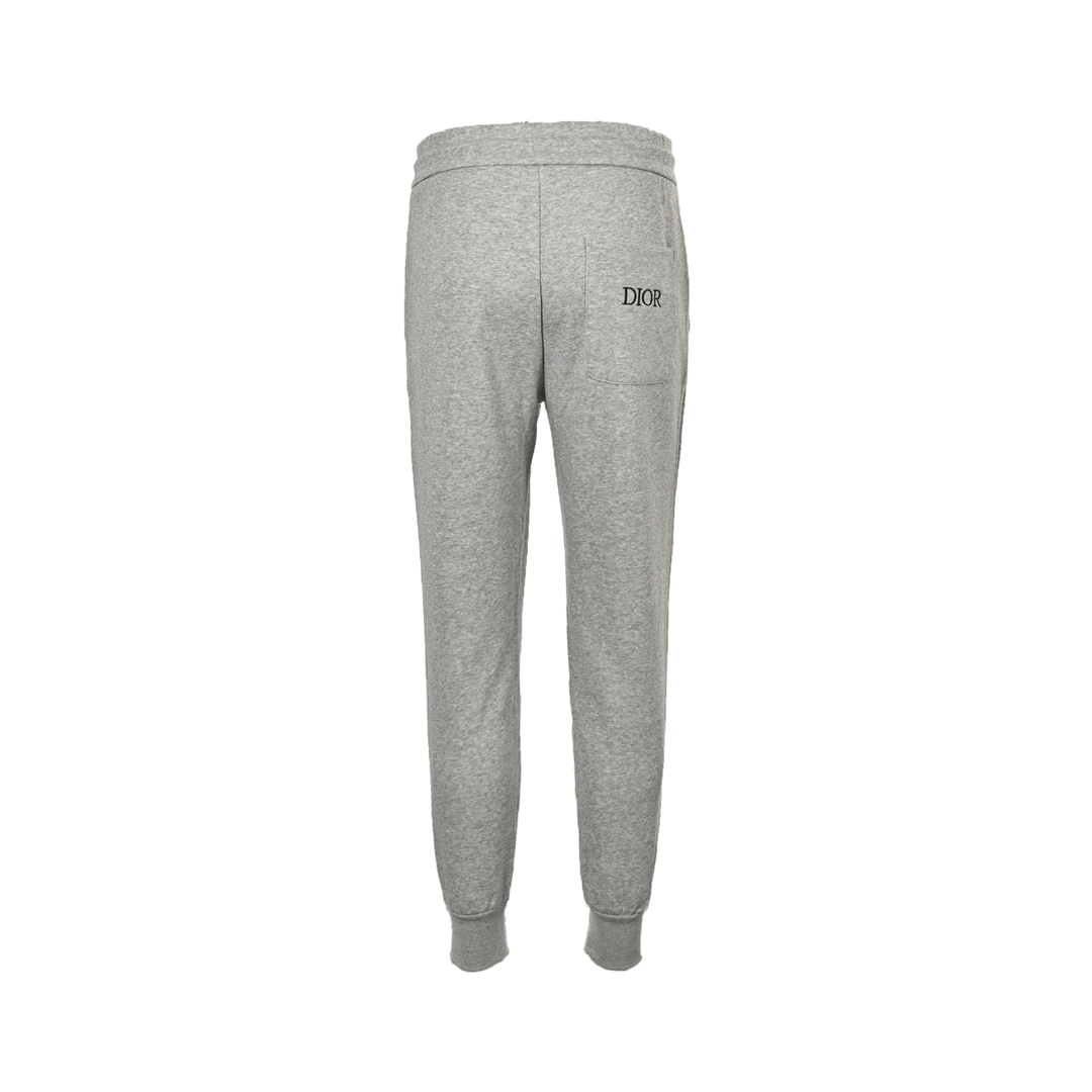 Dior 24Fw silver logo embroidered trousers