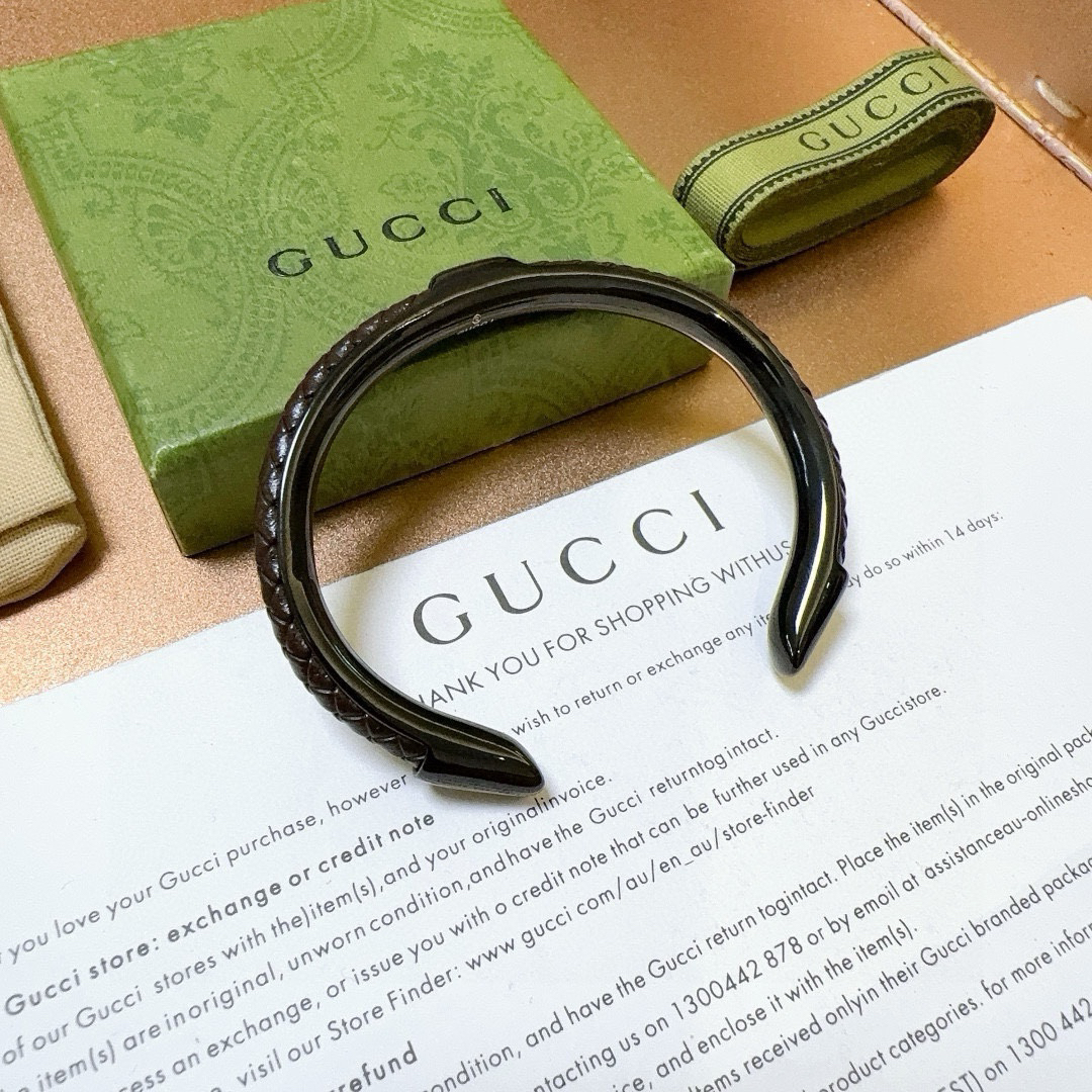 Gucci Braided Leather Bracelet