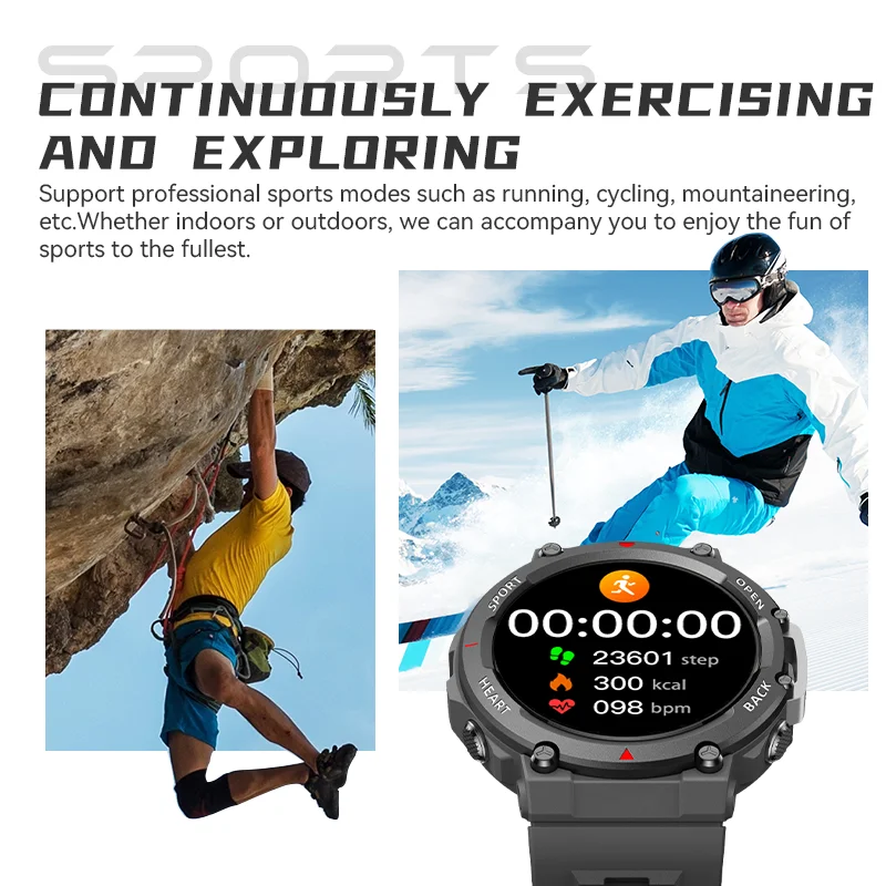 2024 New outdoor HD Bluetooth call men's smartwatch 1.48inch full screen touch heart rate and blood pressure monitoring + box