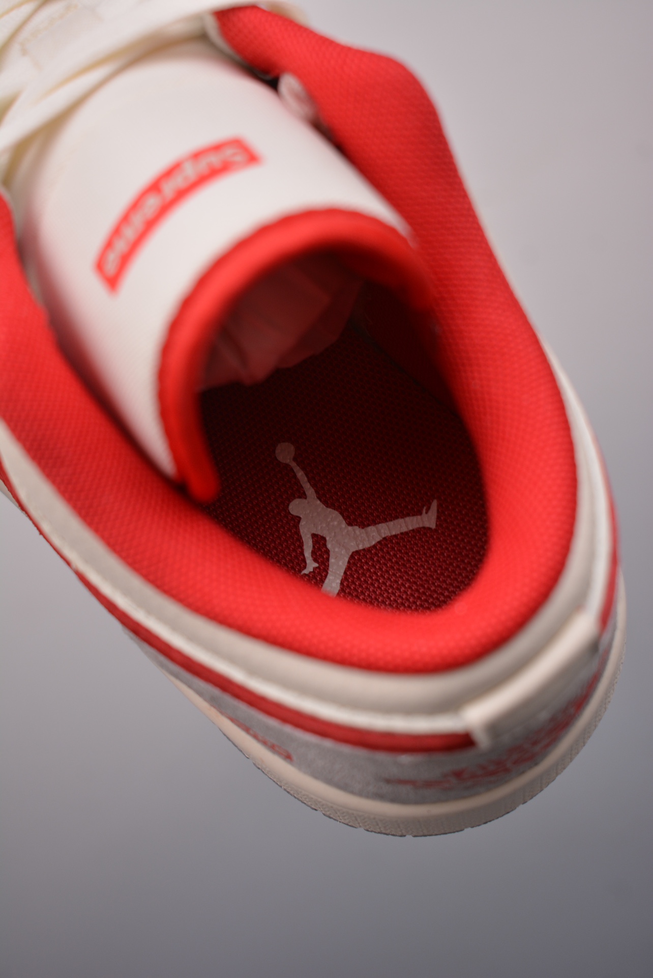 Supreme x Nike By You Air Jordan 1 Low OG Grey, Beige, White and Red SJ9950-024
