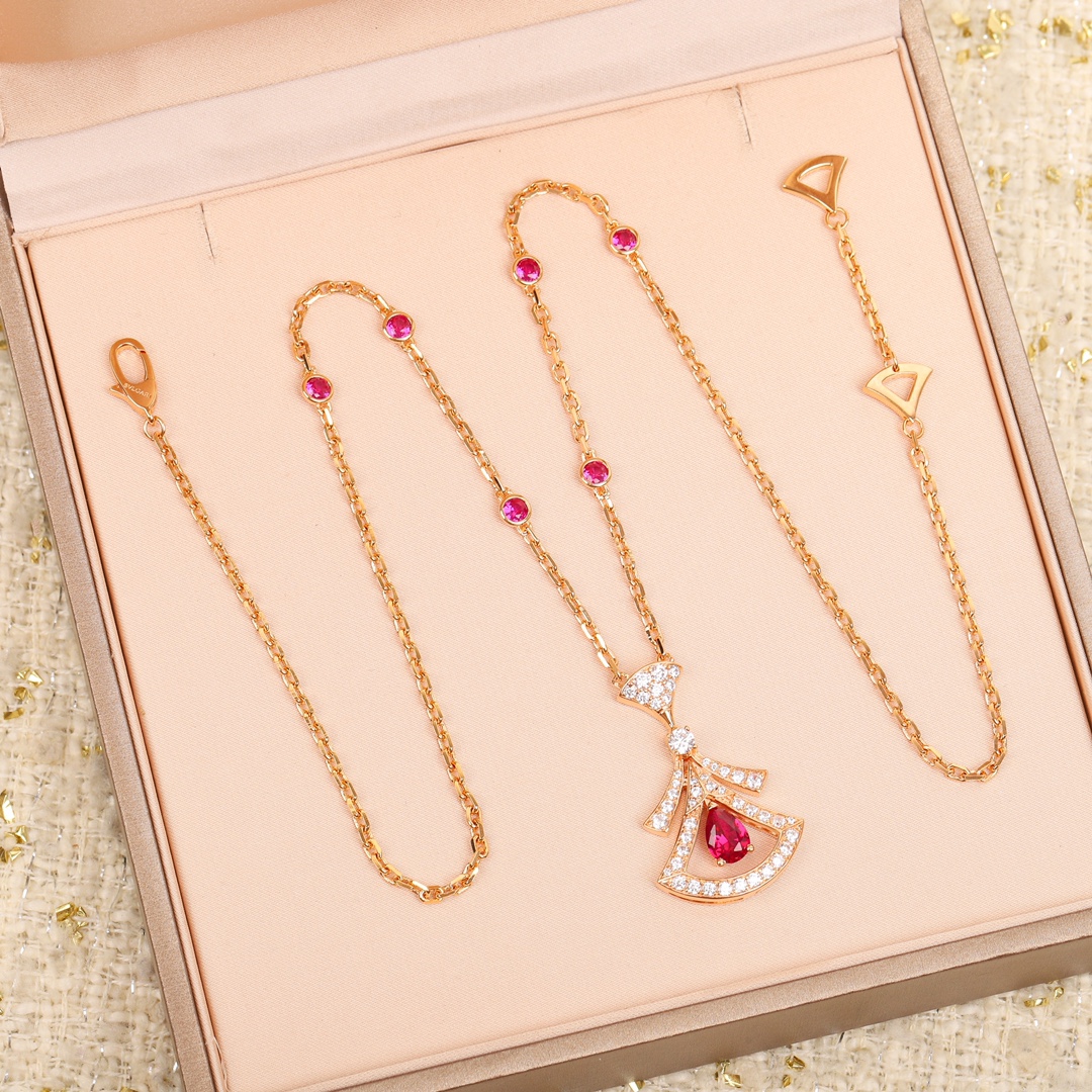 Bulgari Colored Diamond Fan Necklace