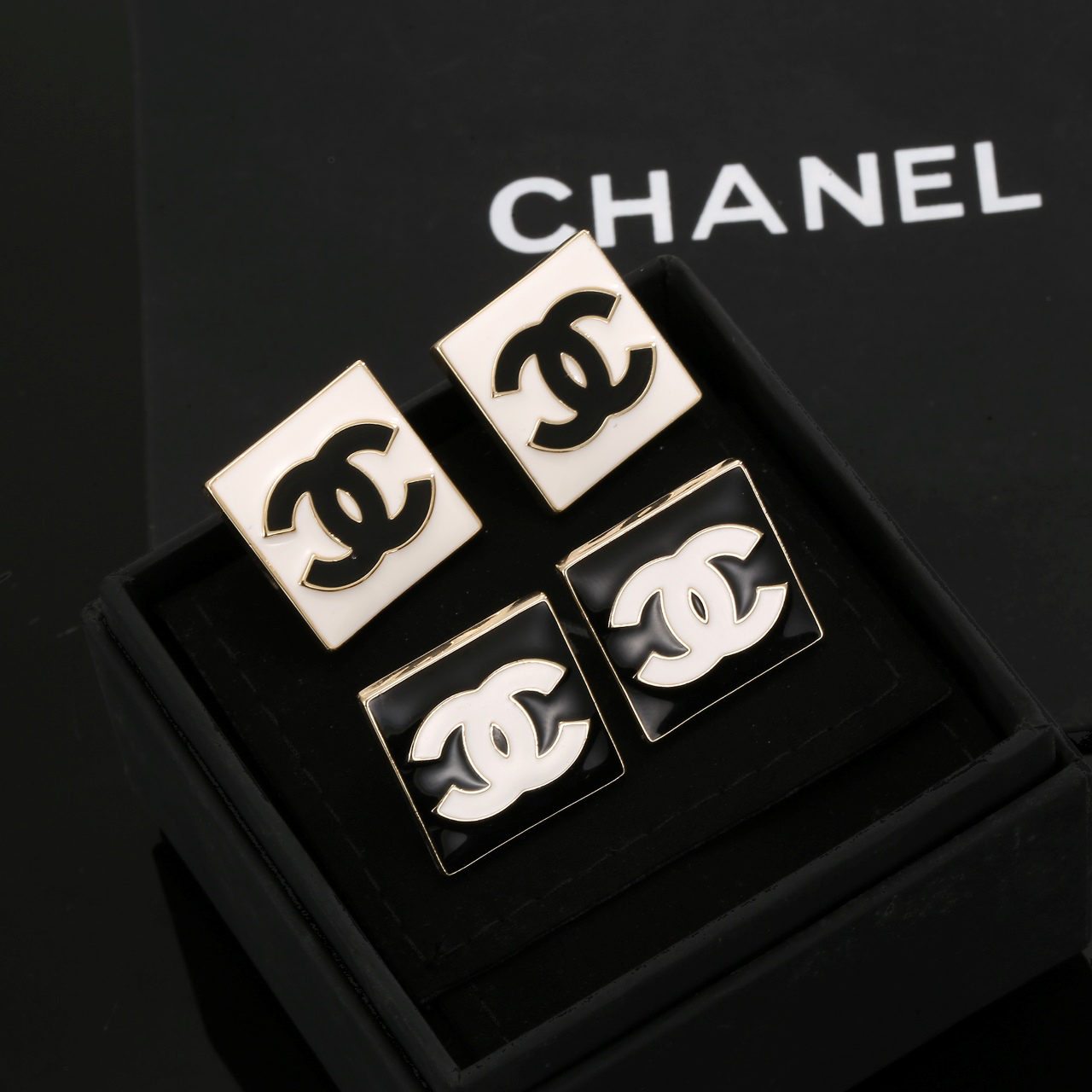 Chanel Square Stud Earrings