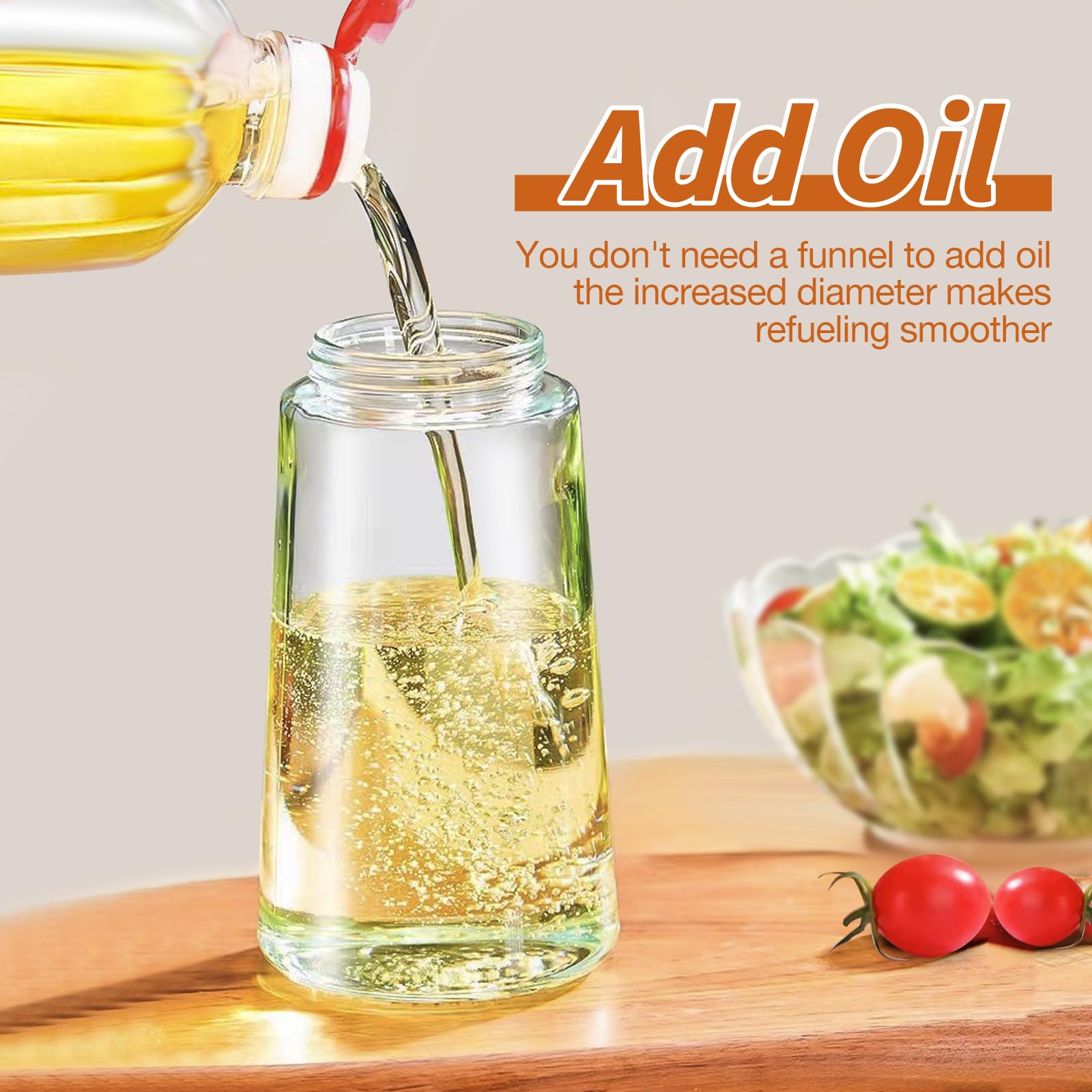 ❤️Early Mother's Day Sale 60% OFF❤️Oil Sprayer for Cooking, 2 in 1 Olive Oil Dispenser Bottle for Kitchen