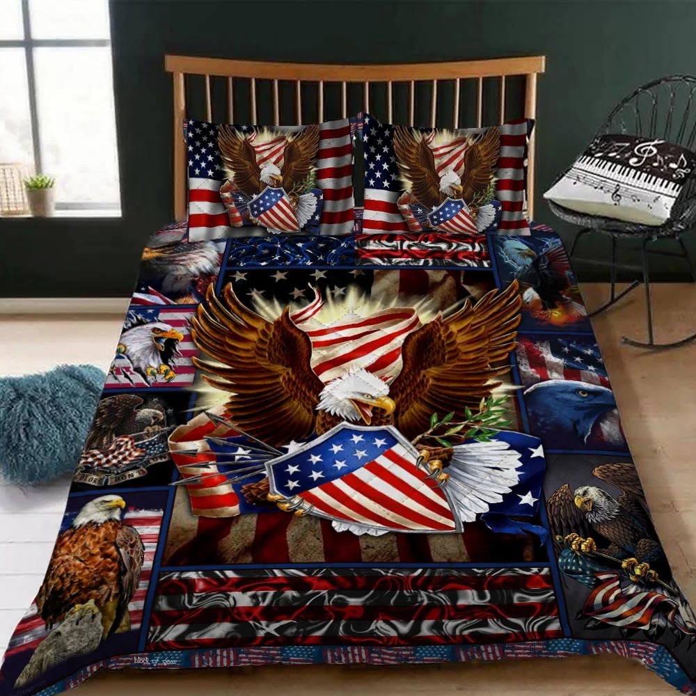 Patriotic Eagle Quilt Bed Set