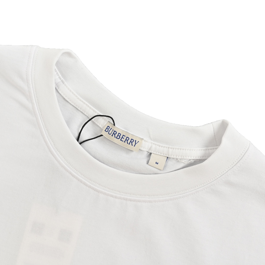 Burberry 24ss chest signature embroidered short sleeves