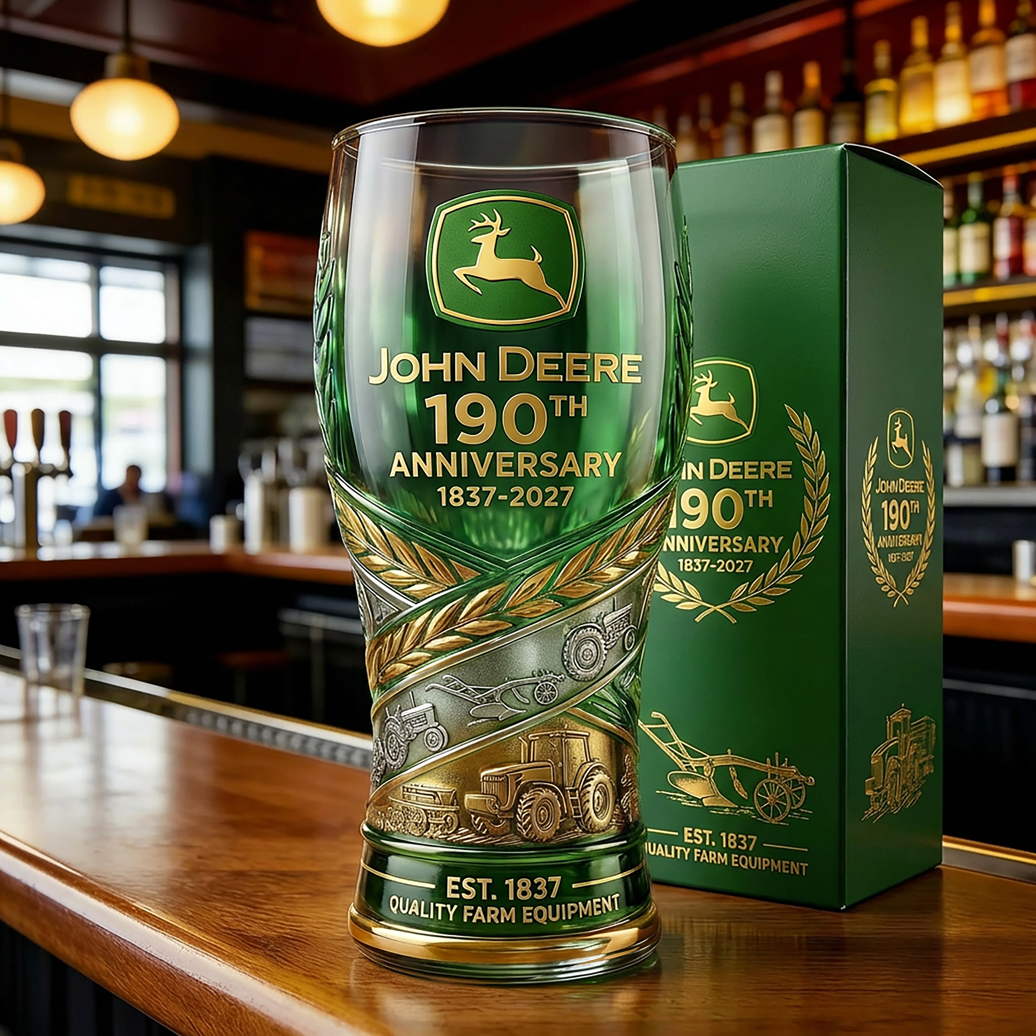 🌾John Deere 190th Anniversary Commemorative Glass