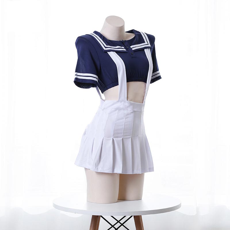Sailor Collar Suspender Skirt Lingerie Set