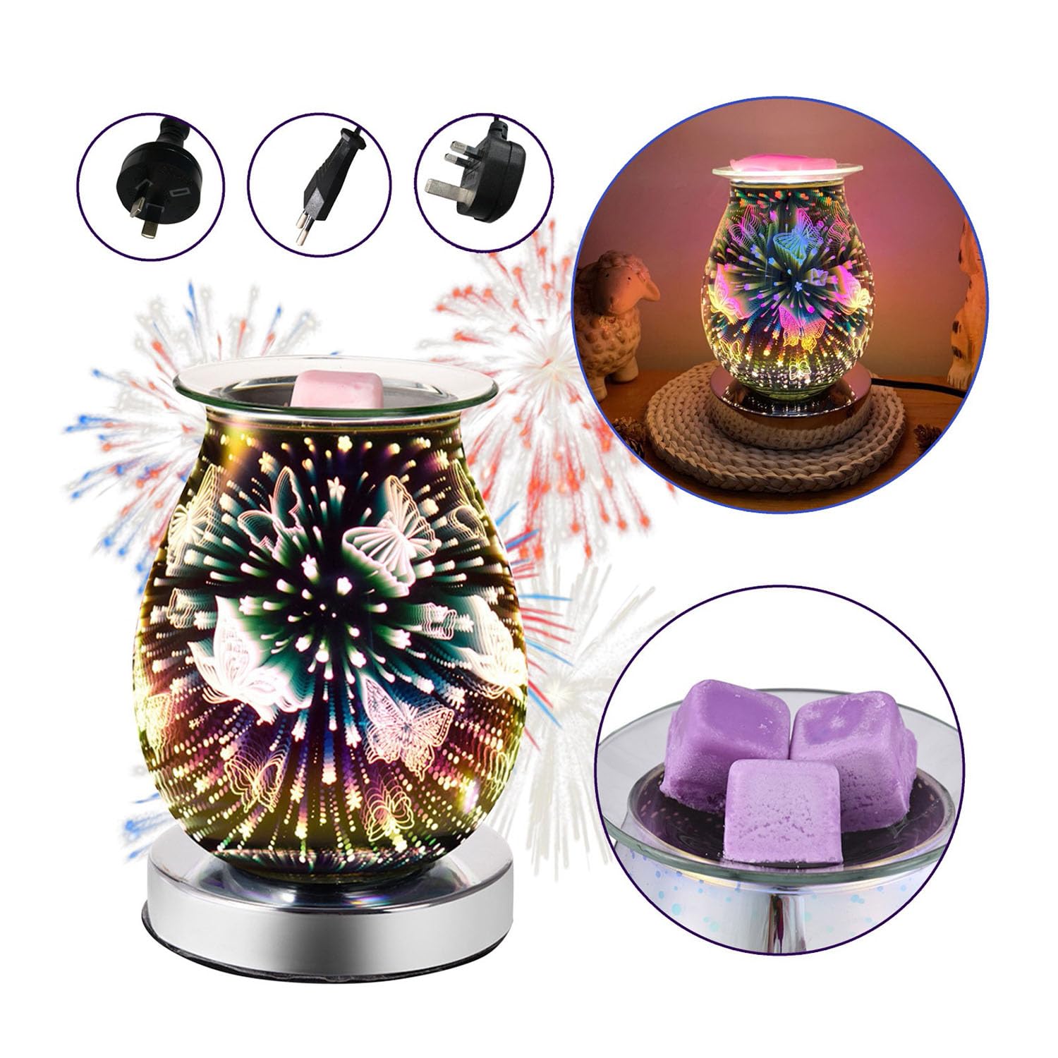 Custom 3D Glass Fireworks Aromatherapy Lamp - FREE SHIPPING