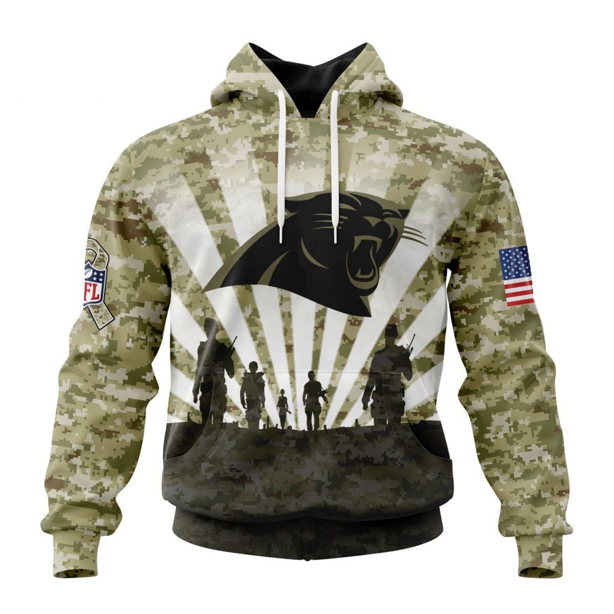 CAROLINA PANTHERS 3D HOODIE HONOR VETERANS