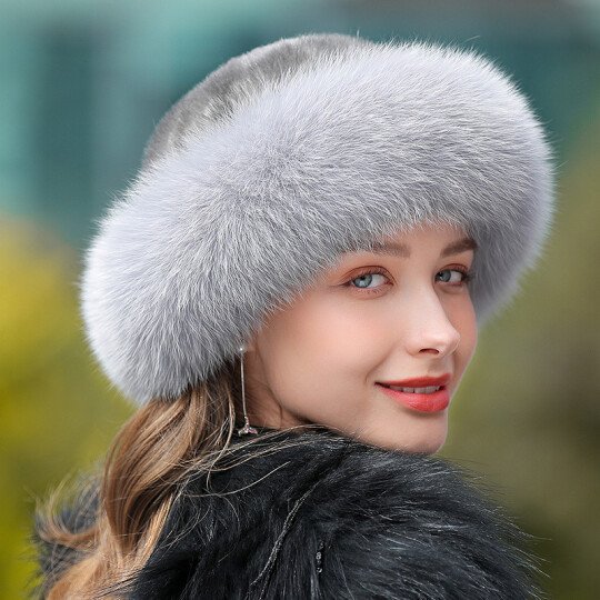 Fashion sweet and cute mink fox fur braided real hair warm thick fisherman hat basin hat