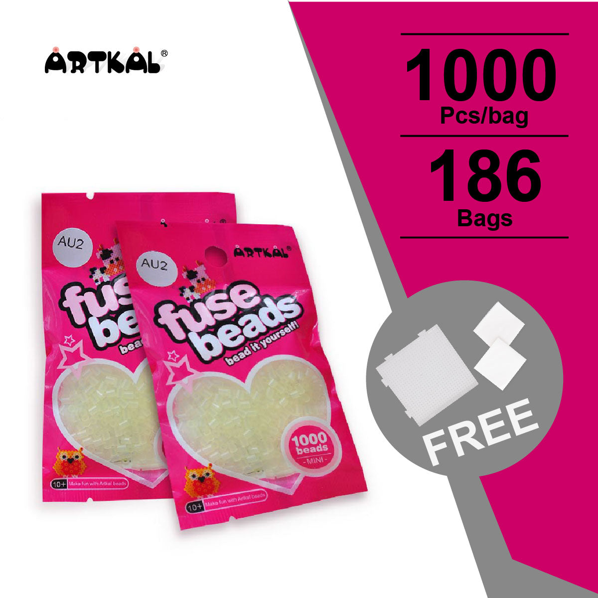 186 Colors Full Colors Set Mini A-2.6mm SOTF Artkal Beads 1000pcs/bag AB1000-F