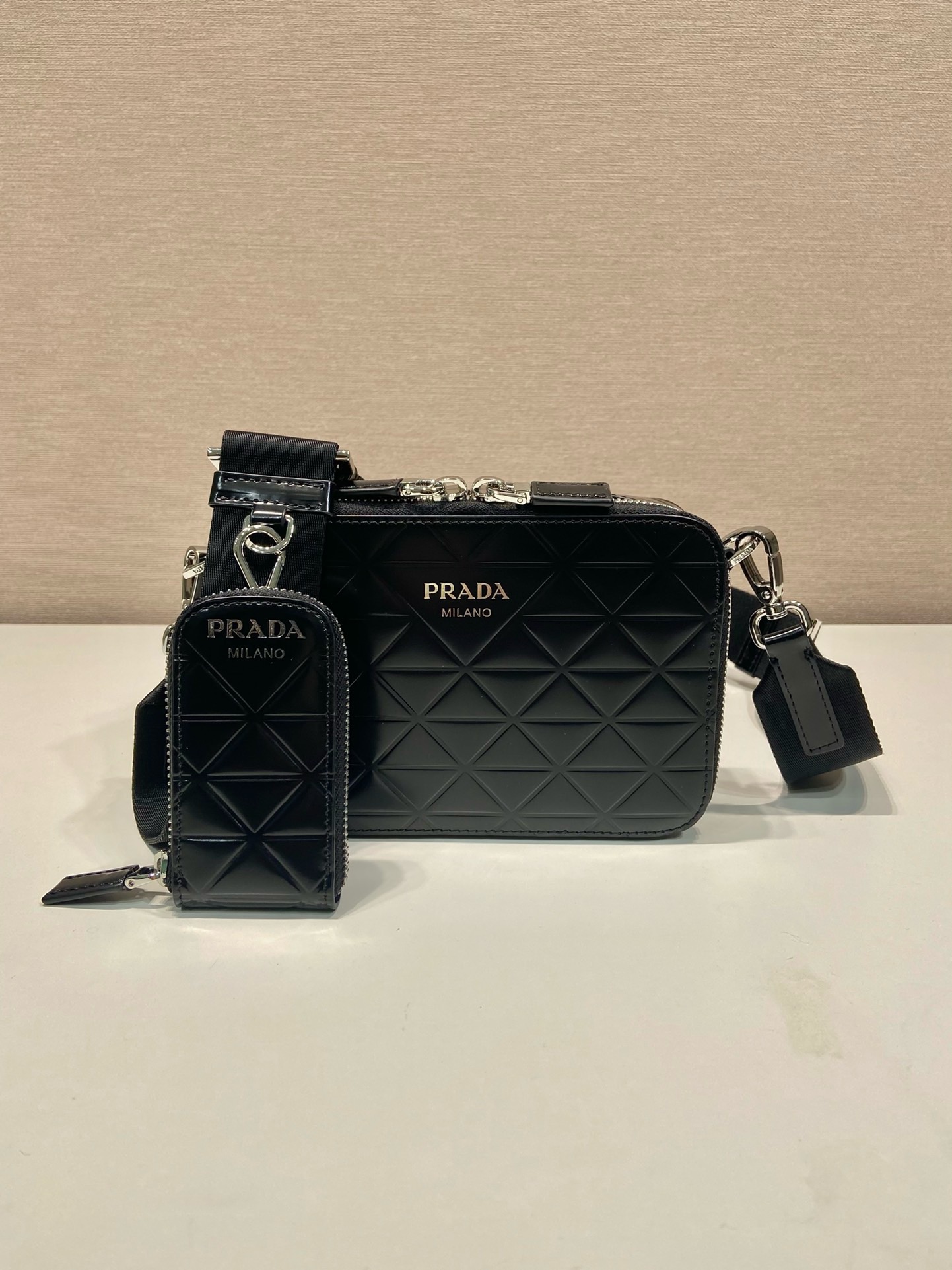 Prada Pressed Grid Camera Bag 2vh070