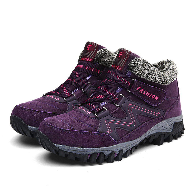 Women's Winter Thermal Villi Leather Platform Fashion High Top Boots