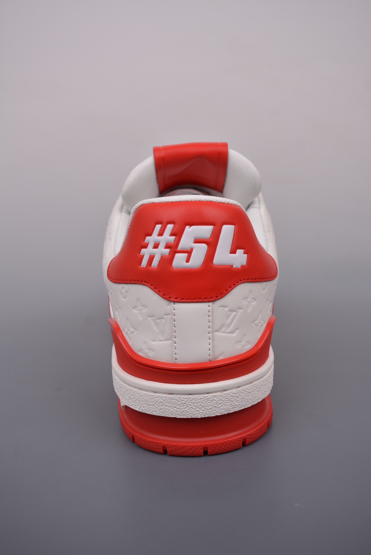 Louis Vuitton Trainer Sneaker Low Red and White Signature 1AANFJ