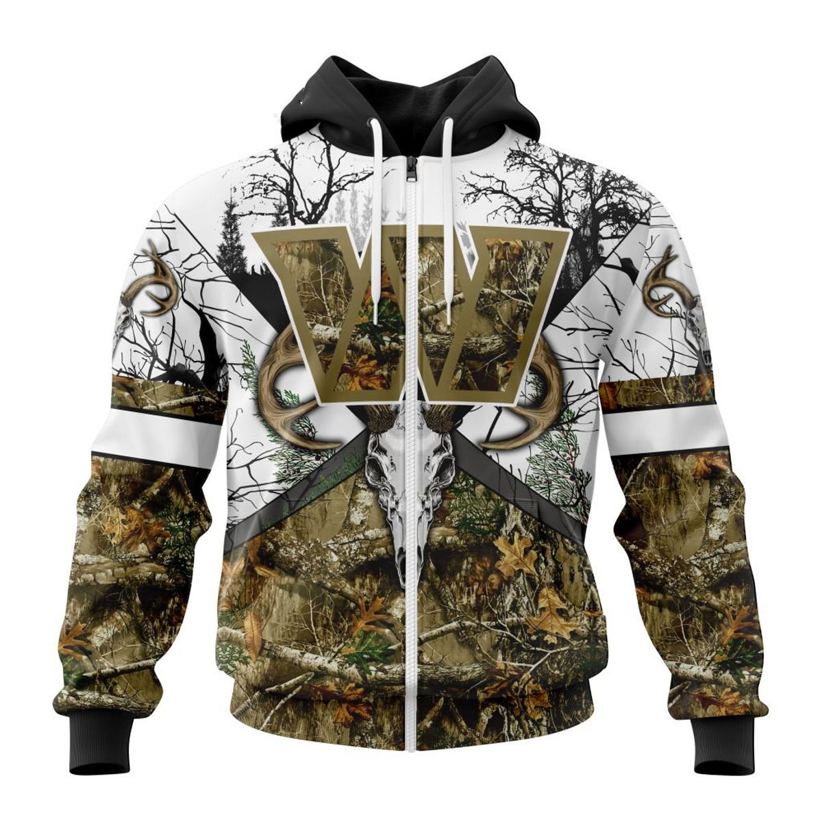 WASHINGTON DEER SKULL AND FOREST 3D HOODIE