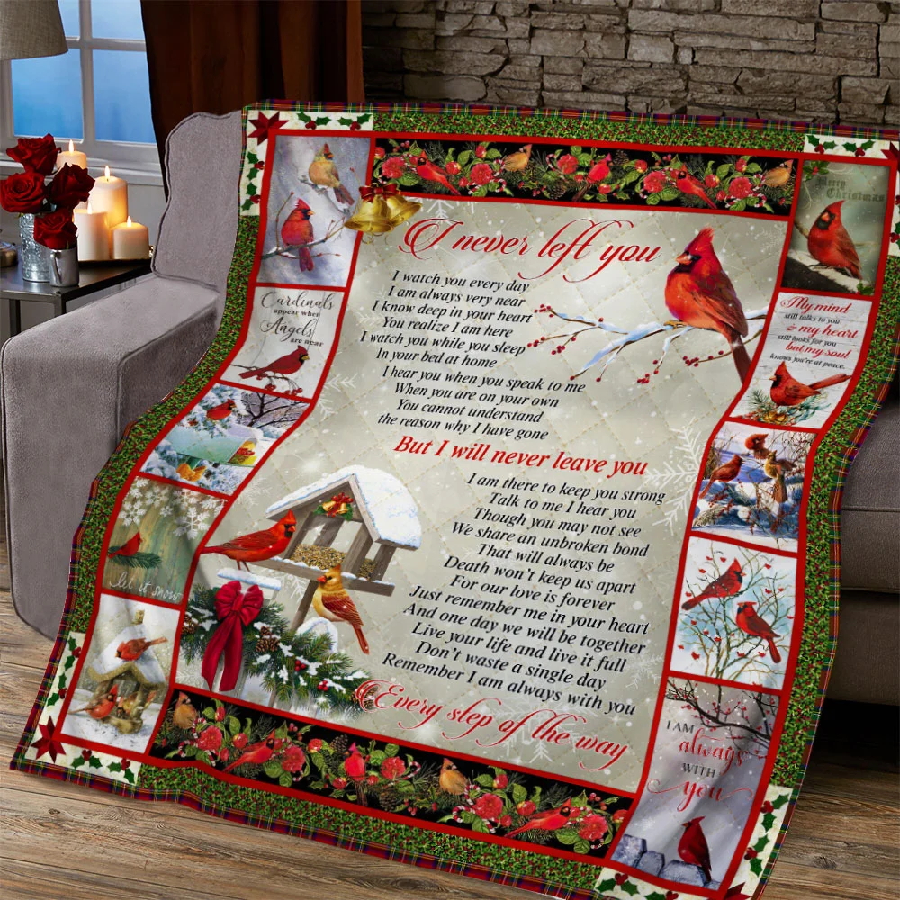 I Never Left You, Christmas Cardinal Quilt Blanket