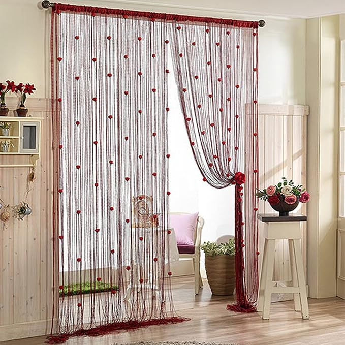 🌹🚪Sparkling Rose Flower String Curtain（2m/78.74