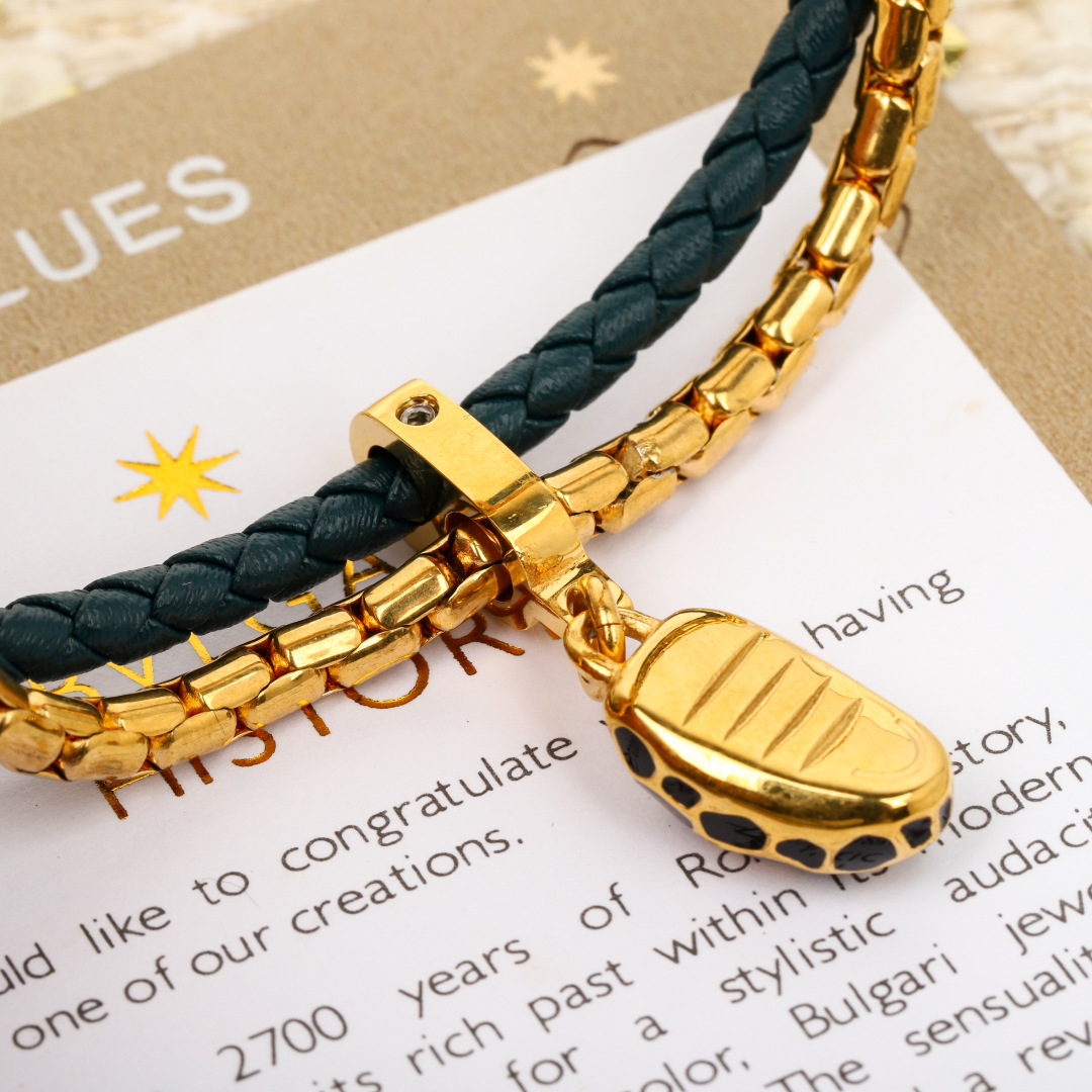 Bulgari new serpenti snake head double bracelet