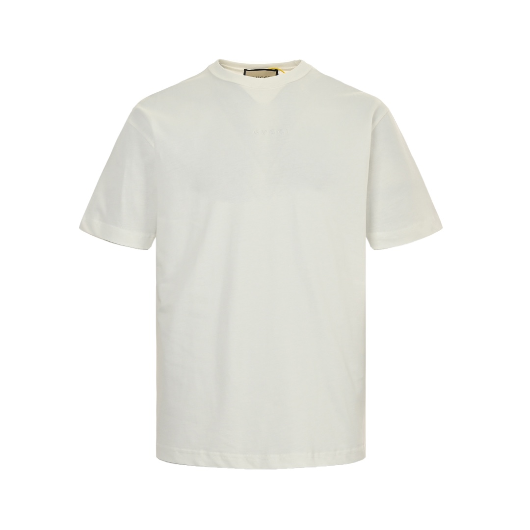 Gucci 24ss chest embroidered lettering short sleeves